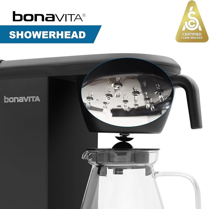 Bonavita Enthusiast 8 Cup Drip Coffee Brewer, Pour Over, SCA Certified Coffee Machine with Thermal Carafe, Stainless Steel Panel, Removable Reservoir, Matte Black | Thermal Carafe, Stainless Steel Panel, Removable Reservoir