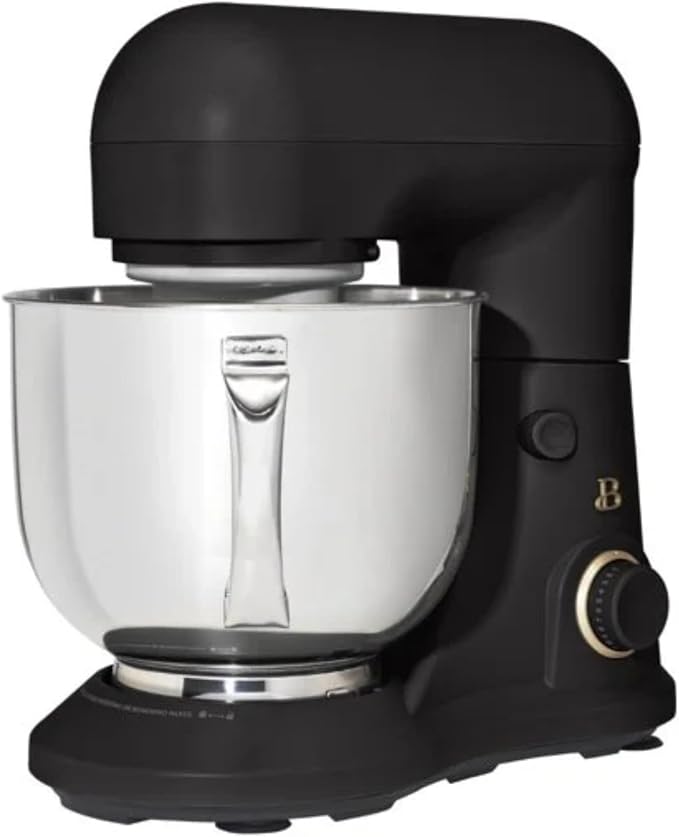 5.3 Qt Stand Mixer, 300W Electric Kitchen Mixer with 12 Speeds, Tilt Head Design, Stainless Steel Bowl, Dough Hook Whisk Beater Splash Guard (Black Sesame)