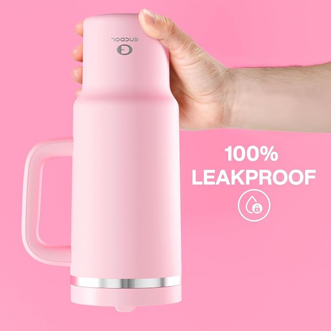 ENCOOL 40 oz Tumbler with Handle and Straw: Stainless Steel Insulated Tumbler Keeps Cold for 24 Hours, Leakproof Travel Cup Fits in Cup Holder and BPA-Free, Cotton Candy