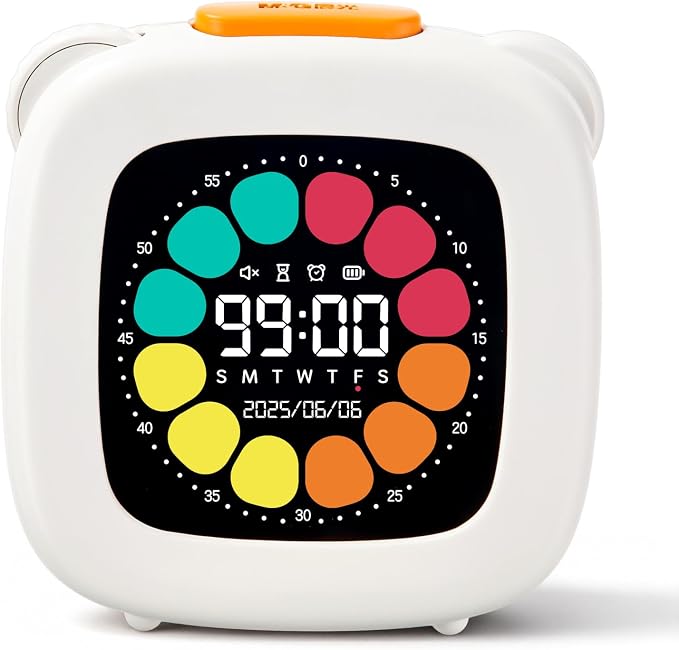 M&G Digital Timer for Kids, 99 Min Visual Timers with Alarm, Rechargeable Kitchen Timer Up to 10 Days, Office Scene Accurate Timing, 3 Sound Modes, Daily Use at Home Classroom