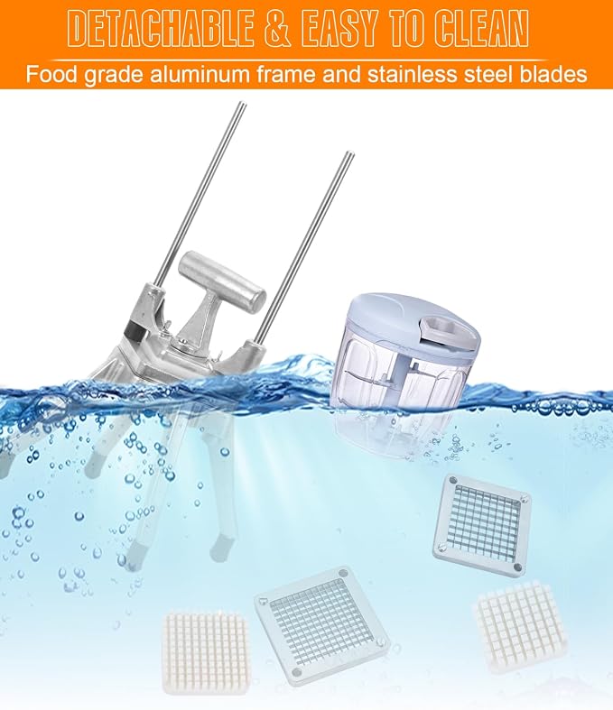 Commercial Vegetable Chopper & Food Dicer, Heavy Duty Vegetable Cutter with 1/4" & 3/8" Stainless Steel Blades, Manual Onion Potato Pepper Dicer for Restaurant Kitchen Food Prep