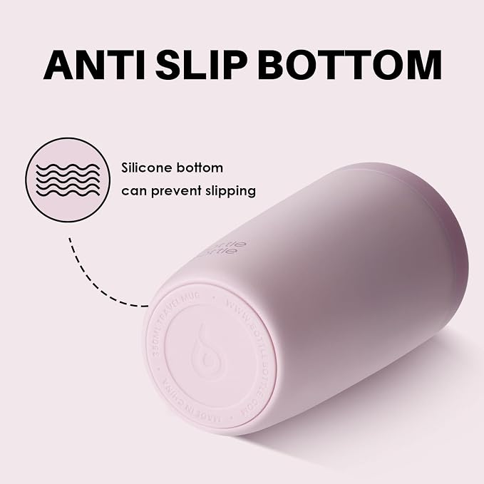 BOTTLE BOTTLE Insulated Coffee Tumbler with Push Button Lid 12oz(Pink) | Leakproof,Stainless Steel Travel Mug,Keeps Drinks Hot & Cold for 6 Hours,for Office & On the Go