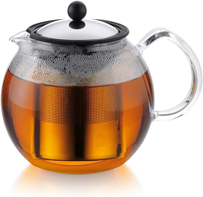 Bodum Assam Glass Tea Press with Stainless Steel Filter and Lid, 1.5-Liter, 51-Ounce
