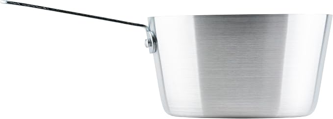 Winco 4 1/4 qt Heavy-Duty Tapered Aluminum Sauce Pan, 4.25 qt | Tapered sides, Heavy-duty, Riveted handle, Hanging hole, Great for Cooking and Food Preparation
