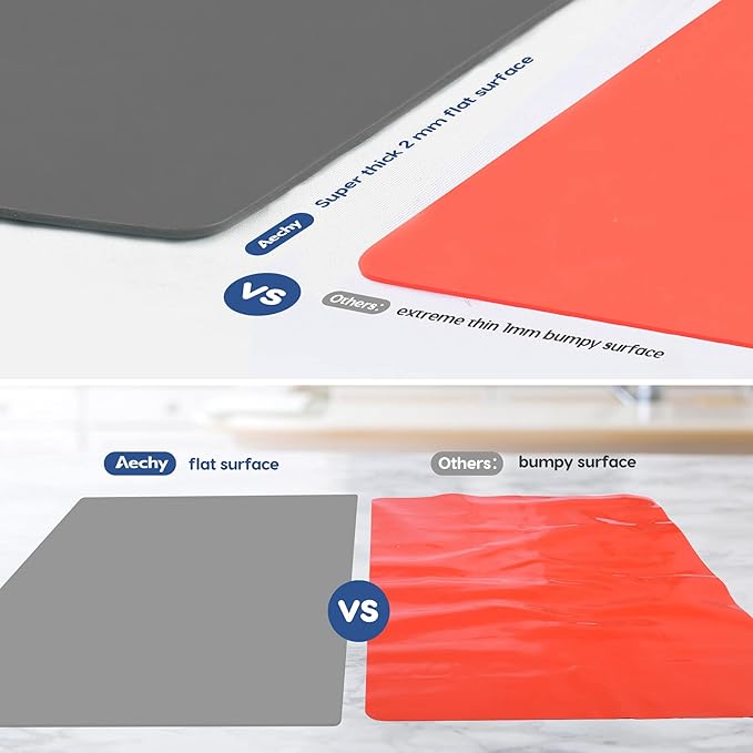 Extra Large Silicone Mat 35.3"x23.5"x0.08", Multipurpose Silicone Mat Thick Heat Resistant Mat Shipped Rolled Up Kitchen Counter Mat Waterproof Silicone Mats for Kitchen Counter Dark Gray | Extra Large, Heat Resistant, Waterproof, Nonslip, Multipurpose...