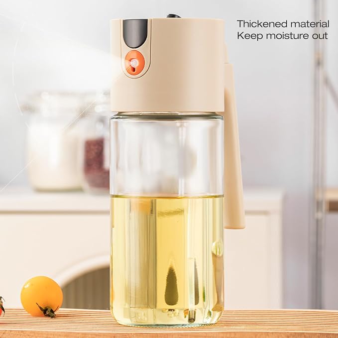 Large Advanced Olive Oil Sprayer for Cooking,2 in 1 Oil Dispenser for Kitchen Gadgets,600ml/20oz Oil Spray Bottle for Kitchen,Air Fryer,Salad,BBQ Refillable Oil SprayBottle with Fine Mist