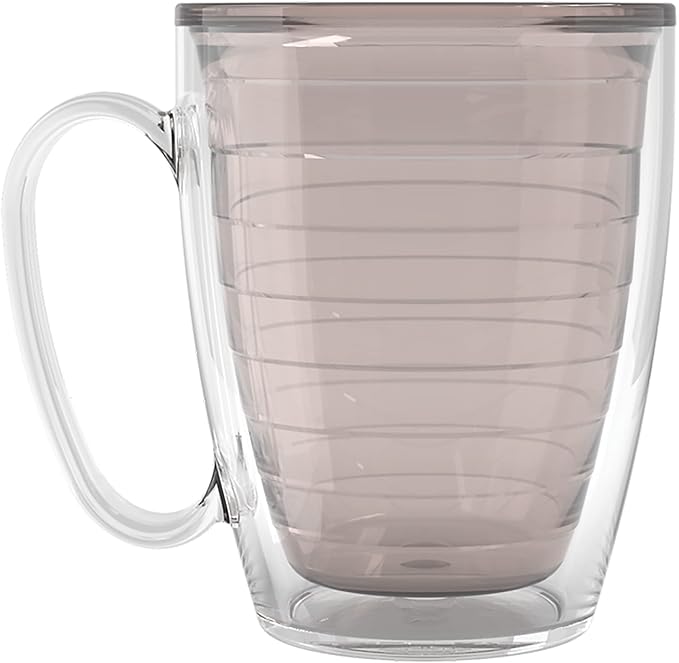 Tervis Clear & Colorful Tabletop Made in USA Double Walled Insulated Tumbler Travel Cup Keeps Drinks Cold & Hot, 16oz Mug, River Rock | Made in USA, Double-wall Insulated Keeps Coffee & Matcha Hot, Shatterproof, BPA-Free, Dishwasher Safe, Gifts under $25