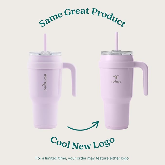REDUCE 40 oz Stainless Steel Tumbler with Handle - Dual-Wall Vacuum Insulated Travel Mug, Sweat-Proof Lid & Reusable Straw - Keeps Drinks Cold for 24 Hrs, Fits Cupholders, Dishwasher Safe - Dark Web