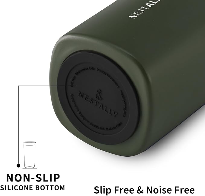 NESTALLY Crafted 20oz Stainless Steel Insulated Tumbler with Lid,OliveGreen | Stainless Steel Double Wall Vacuum, BPA Free,Travel Coffee Mug Keeping Drink Cold & Hot,Gifts for Women Men Her Him