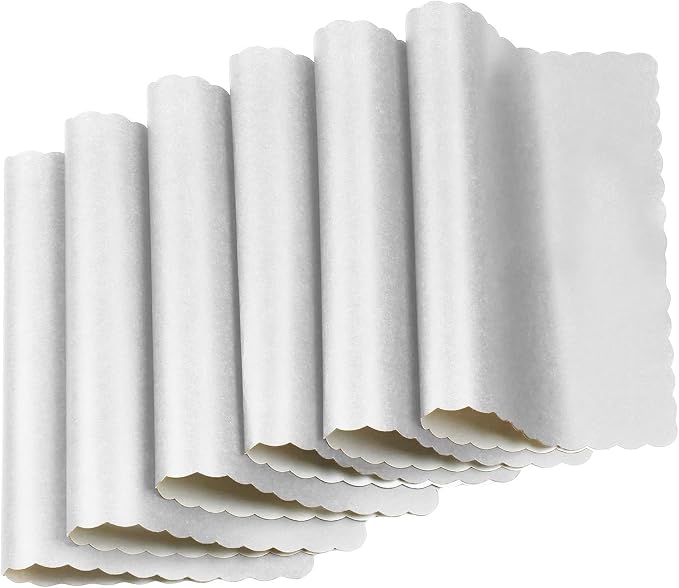 Paper Placemats - Disposable - Scalloped Edge (50, White)