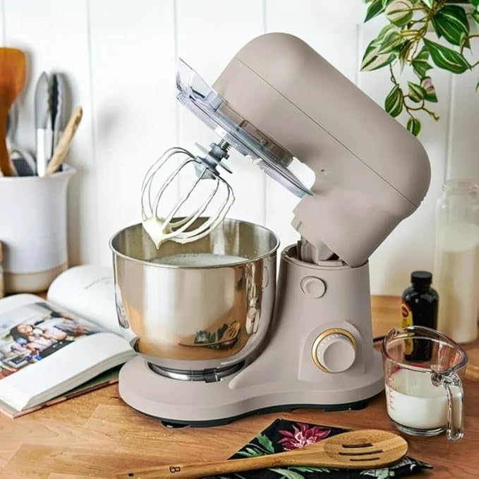 Wonderful Kitchen Stand Mixer 3.5 Qt Bowl, 12 Speeds Tilt-Head, Dough Hook Flat Beater Whisk for Baking Tasks Metal Build for Baking (Porcini Taupe)