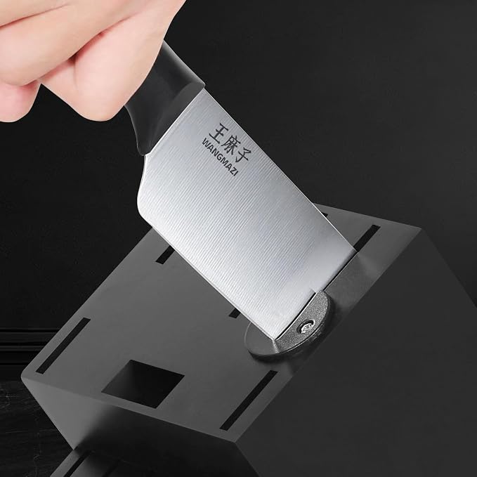 Professional Kitchen Knife Set, 15 Pcs Sharp Kitchen Knife Set with Built-In Knife Sharpener, Dishwasher Safe, German Stainless Steel Knife Block Set for Home Kitchen Gifts, Black