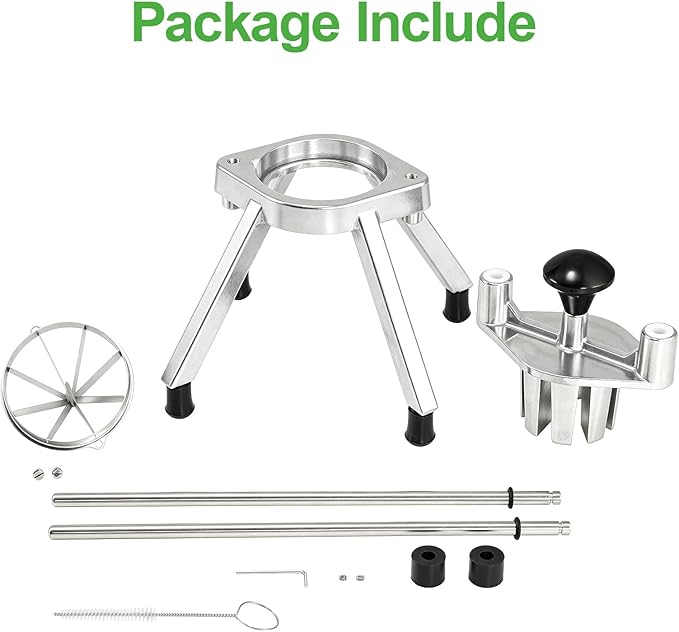 Commercial Lemon Cutter, 8-Wedge Citrus Wedger, 420 Stainless Steel | Lever-assisted cutting, cast aluminum body, V-shaped blade set, non-slip feet, clean uniform wedges, less fruit waste