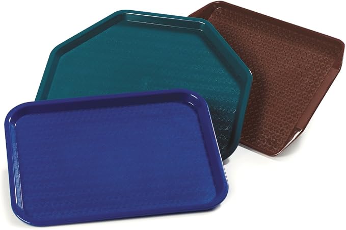 Carlisle FoodService Products Cafe Plastic Fast Food Tray, 14" x 18", Beige (Pack of 2)