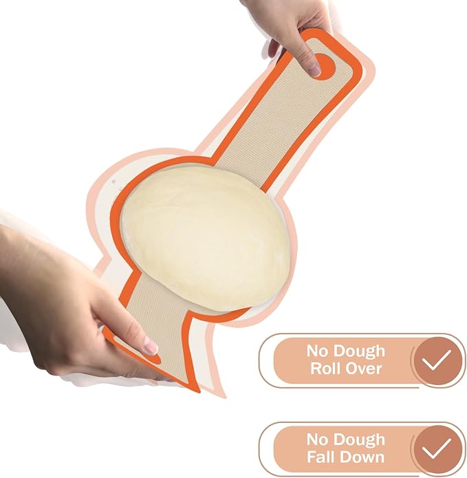 Koolstuffs Sourdough Silicone Bread Sling for Dutch Oven, 2 Pack | Long Handles for Dough Transfer, Nonstick Bread Release, Dishwasher Cleanup, Flexible Reusable Design, Round, Orange
