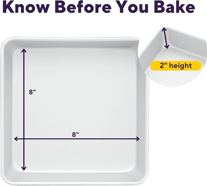 Wilton Aluminum Square Cake Pan, Even Heating, 8 x 8 in.