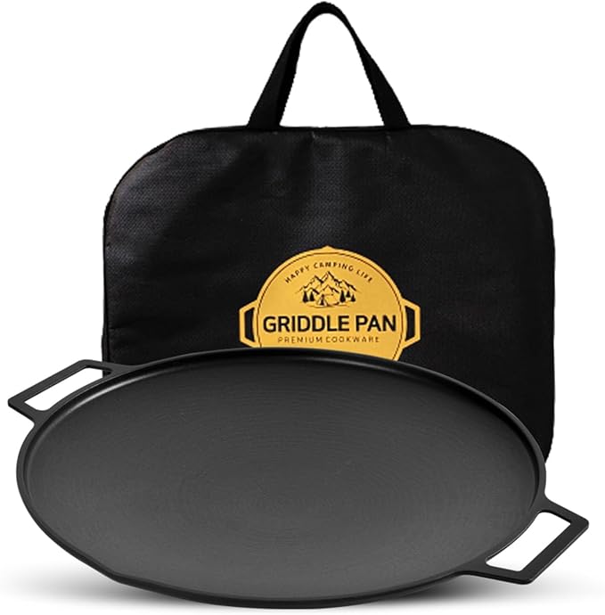 Korean BBQ 2 IH Griddle Grill Pan with Bag, Nonstick Coating, All Stove(Gas, Electric & Induction), Indoor Outdoor Griddle(14in)