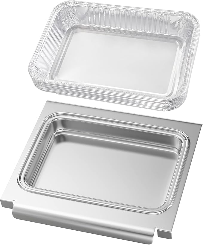 Grill Replacement Parts for Weber GS4 Spirit II Catch Pan Spirit II 200 & 300 SER Spirit 2 Grill Parts for Weber Traveler, Pulse 2000 Weber Grill Grease Tray 67047 &Aluminum Grill Drip Pan Liners 6415