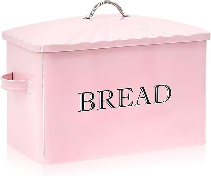 Jolitac Bread Box for Kitchen Countertop, Metal Bread Box for Kitchen Counter Extra Large & Farmhouse Style Bread Holder Bread keeper Food Storage Container
