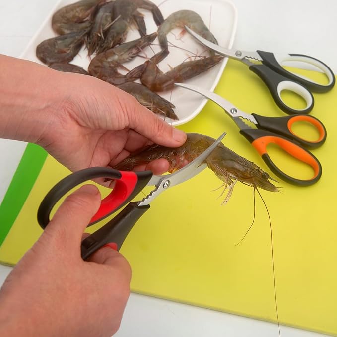 masteymoh 3 Pairs of Kitchen Seafood Scissors for Crab Legs, Lobster Shell Cracker, Multifunctional Crab Leg Crackers