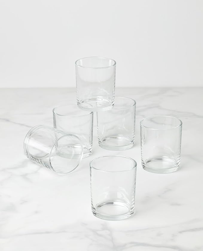 Oneida 24 Seven Clear Medium Glass Tumblers, 13.5oz, Set of 6 | dishwasher safe | everyday versatile glassware, drinking glasses | 4 inch, 13.5oz, gift for women, cups