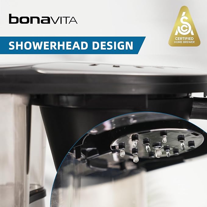 Bonavita 8 Cup Drip Coffee Maker Machine, One-Touch Pour Over, Auto Pause Brewing with Stainless Steel Double Wall Thermal Carafe, SCA Certified, Dishwasher Safe, BV1901TS | Stainless Steel Double Wall Thermal Carafe, SCA, Dishwasher Safe, BV1901TS