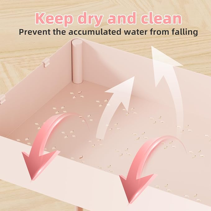 Simple Trending Under Sink Organizer 2 Pack, with Sliding Drawer, Pink | 2-Tier Multi-Use Under Shelf Organizer with Hooks, Sink Pull-Out Sliding Storage Cabinet for Kitchen Bathroom, Easy Assembly
