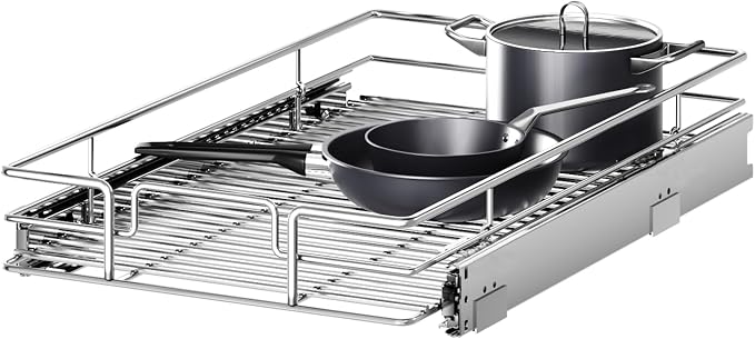 Pull Out Cabinet Organizer 10½" W x 18" D, Heavy Duty Cabinet Pull Out Shelves, Slide Out Drawers Organization for Kitchen Cabinets Bathroom