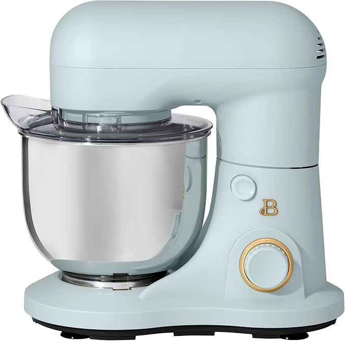 3.5 Qt Stand Mixer, 300W Powerful Motor, Tilt-Head Design with Stainless Steel Bowl, 12 Speeds, Includes Dough Hook Whisk Beater for Baking Mixing (Hydrangea)