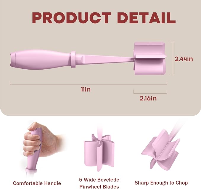 2Pack Meat Chopper Upgrade Hamburger Smasher, Masher for Ground Beef | Heat Resistant, Food-Grade Nylon, for Ground Turkey/Chicken and More, Non Stick Mix Grinder, Dishwasher Safe, Pink