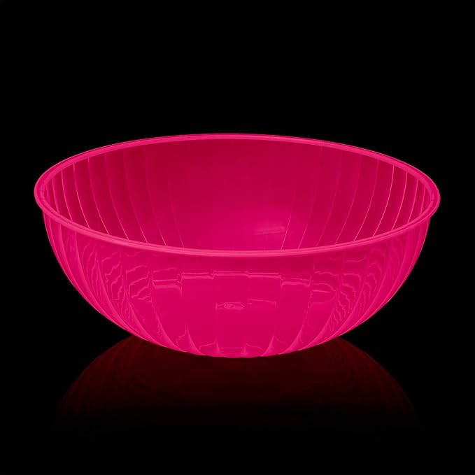 Party Essentials Hard Plastic 192-Ounce Serving Bowl, Neon Pink