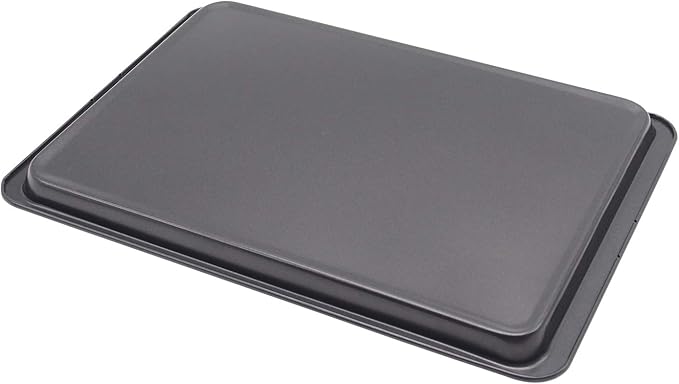 2PCS Cookie Sheet 10x14.5 Inch (Inner 9x13) Baking Sheet Nonstick Heavy Carbon Steel Baking Pans Bakeware | Nonstick, Heavy Carbon Steel, Inner size 9x13", Food Tray, Toaster Oven Pans, 1/4 Sheet Pan, Easy Clean, Reheat Food