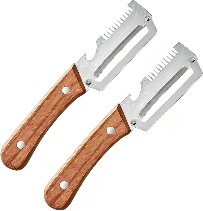 2PCS Premium Vegetable Peeler with Wooden Handle, Multifunctional Vegetable Peeler for Kitchen, New Peeler with Thicken Wooden Handle And Bottle Opener, for Fruit Potato Pumkin Papaya Zucchini