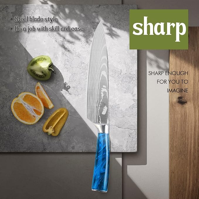 FULLHI Knife Set, 14pcs Japanese Knives Set, Multiple Colour Premium German Stainless Steel Chef Knife Set