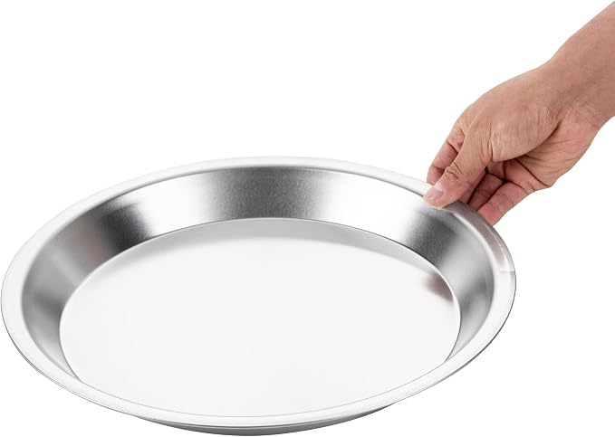 Restaurantware Aluminum Pie Pan 12 Count 12 Inch Round 1.25 Inch Deep Oven-Friendly Pie Tin, Lightweight Baking Pan, Silver Plate for Quiche, Fruit Pies, Home And Commercial Kitchens