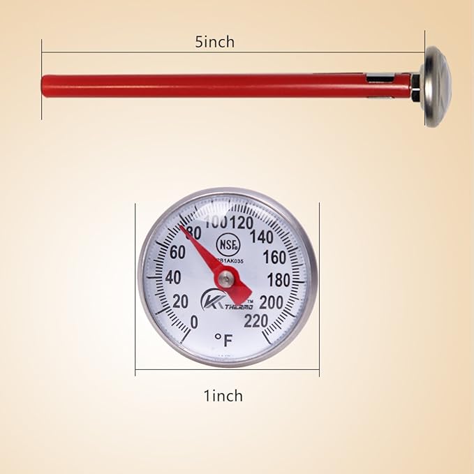 Instant Read 1-Inch Dial Thermometer,Best for The Coffee Drinks,Chocolate Milk Foam