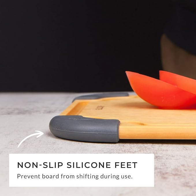 Essential Series Cutting Board for Kitchen- Natural Wood Fiber Composite, Dishwasher Safe, Eco-Friendly, Juice Grooves, Non-Slip Feet, Non-Porous, Reversible, BPA Free, X-Large -17" x 13"