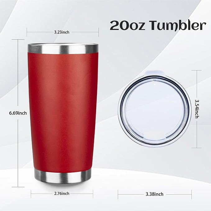 StarSpeed 20oz Stainless Steel Travel Coffee Tumbler,Wine Red | Travel Coffee Mug,Spill-proof Lid,Double Wall,BPA-free Travel Cups,Insulated Cup Fits Car Cupholders