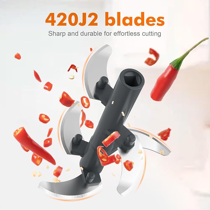 Ibergrif Manual Food Processor Vegetable Chopper, Portable Onion Chopper Garlic Mincer with Hand Pull String Cutter for for Veggies, Ginger, Egg, Fruits, Nuts, Herbs, 900ml, for Kitchen, Camping, RV