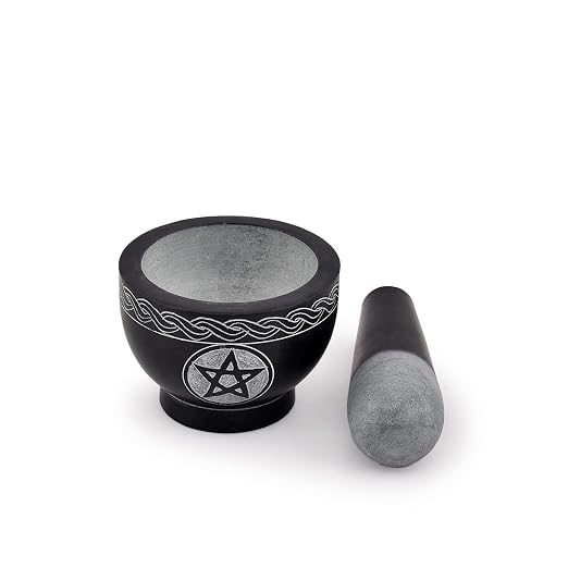 Mortar and Pestle Set Unique - Pestle and Mortar Bowl Solid Stone Grinder for Herbs Spice Guacamole Garlic Ginger Root