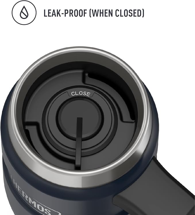 THERMOS Stainless King Vacuum-Insulated Travel Mug with Handle-16oz,Midnight Blue-Thermos Tumbler for Hot&Cold Drinks-Leak&Sweat-Proof Stainless Steel Coffee Mug with Lid for Commuting,(Pack of 4)