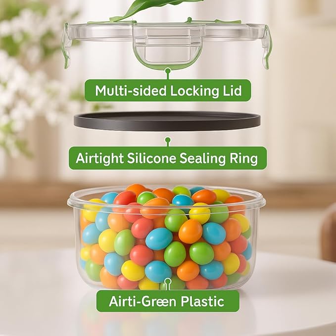 RockBerry 66 Pcs Food Storage Containers with Lids Airtight | Total 19075ML Stackable Kitchen Bowls Set(31 Containers,31 Lids) BPA Free Leak proof Plastic Boxes-Microwave safe