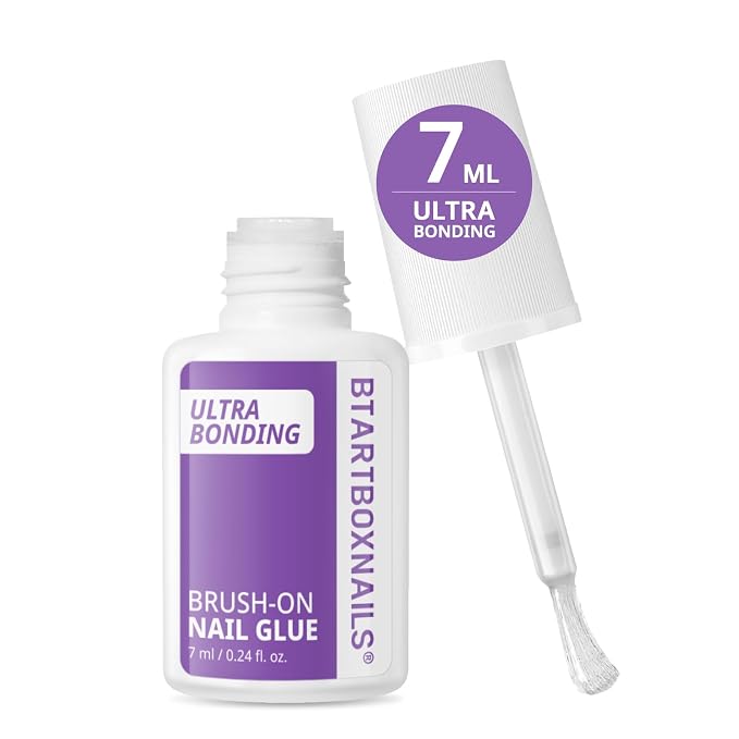BTArtboxnails XCOATTIPS Nail Glue for Press Ons, 7ML | Brush on Glue for Press On Nails, Quick Air Dry in 10s, 2-Week Wear, Long-Lasting, Mess-Free, Easy-to-Apply for Beginners