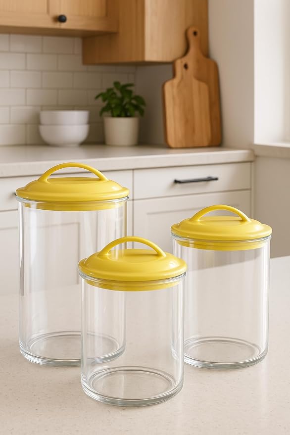 Food Storage Containers, BPA Free Airtight Canisters for Cereal, Pasta, Sugar, Coffee, Flour, Cookies, Loose Tea, for Kitchen Organization, Set of 3 by Reston Lloyd, Seafoam