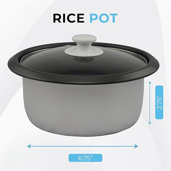 Courant Rice Cooker 6-Cup (Cooked), Removable Non-Stick Bowl, One Touch Rice Cooker,Black