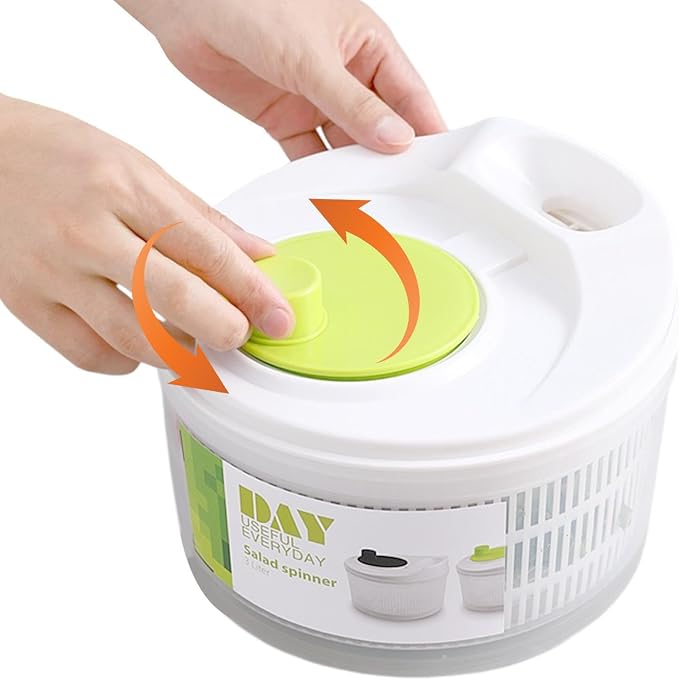 Salad Spinner, Vegetable Washer Dryer Drainer Strainer, Lettuce And Produce Dryer With Bowl, Colander And Built In Draining System For Fresh, Crisp,Salad And Produce