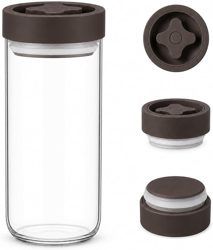 33 oz Glass Canning and Storage Containers Jar with Airtight Lids | Twist Seal Jar with Silicone Ring, Wide mouth Suitable for Pickling, Meal Prep, Coffee Beans, Candy, Dry Pantry Goods