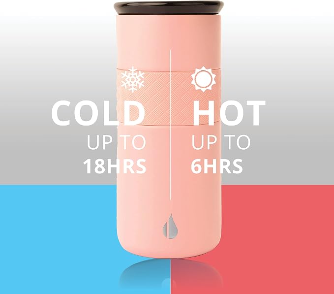 Elemental Artisan 16oz Triple-Wall Insulated Coffee Tumbler w/Ceramic Lid | Triple Wall Coffee Travel Mug, Reusable Stainless Steel Coffee Tumbler; Thermal Coffee Cups for Hot (6 Hrs) & Cold (18 Hrs)