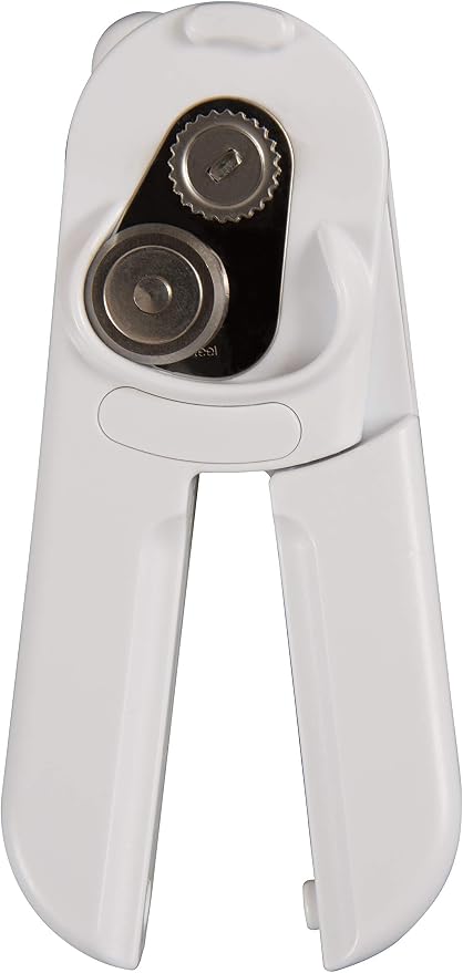 Culinare MagiCan, Manual Can Opener with Lid Release - Heavy Duty Lid Opener Kitchen Gadgets - Home Can Lid Opener Manual - Easy to Use Hand Held Effortlessly Open Cans, White, Stainless Steel