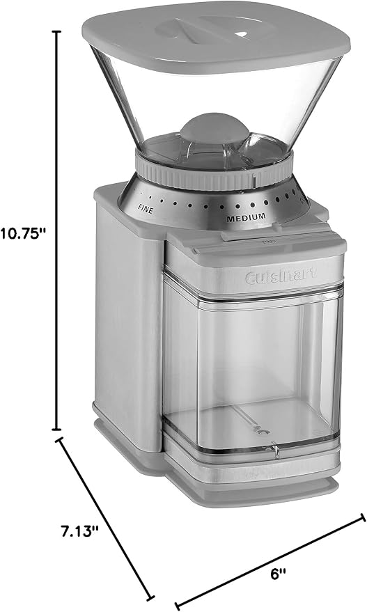 Cuisinart Coffee Grinder, Electric One-Touch Automatic Burr Coffee Grinder with 18-Position Grind Selector, Cup Size Selector for 4 – 18 Cups, Cool Gray Stainless Steel